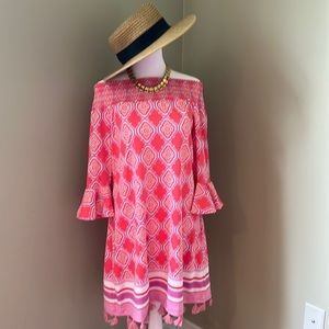 Vibrant, Cabana Life Off the Shoulder Summer Dress (NWT)